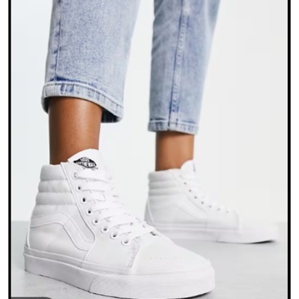Vans Sk8-Hi True White High Top Sneakers VN000D5IW00 Womens 6.5 Mens 5.0 NEW